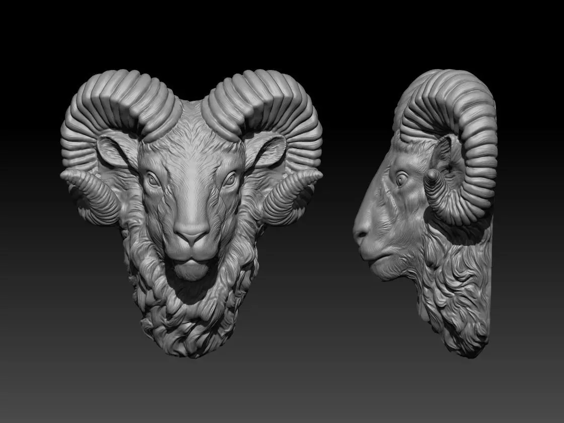 Ram Goat head 3d Model 3D print model_0