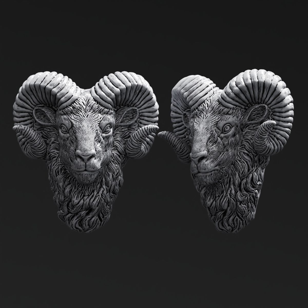 Ram Goat head 3d Model 3D print model_2