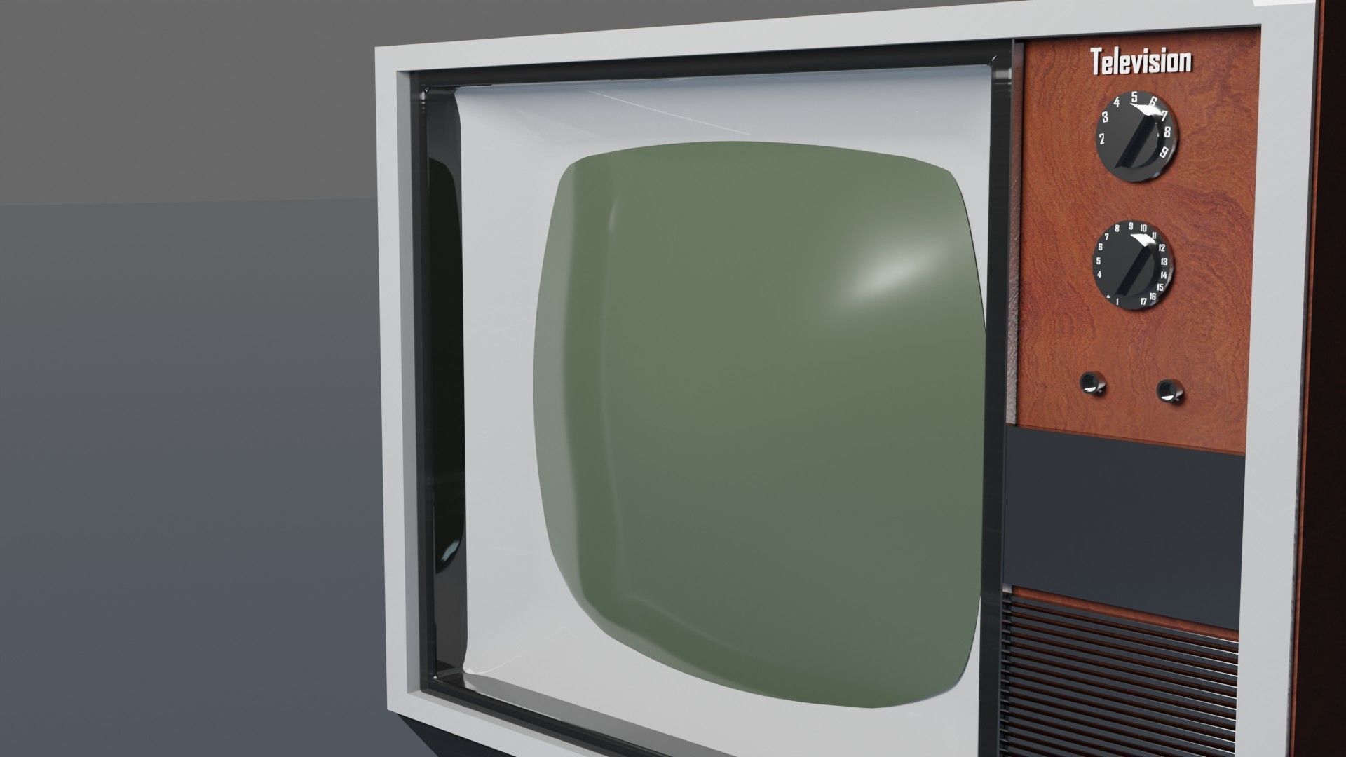 Old nostalgia television mid 20th century Low-poly 3D model_5