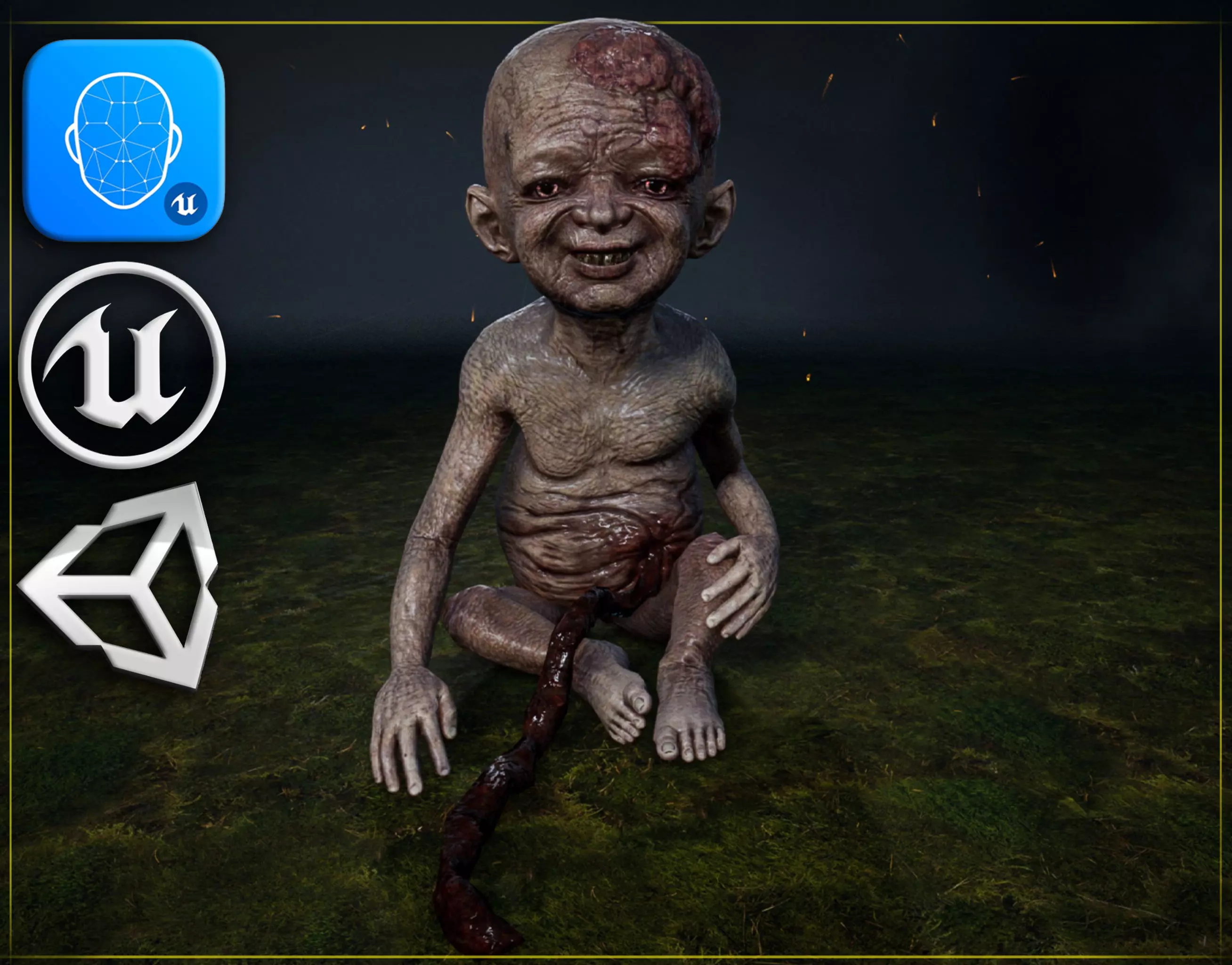 Homunculus Low-poly 3D model_0