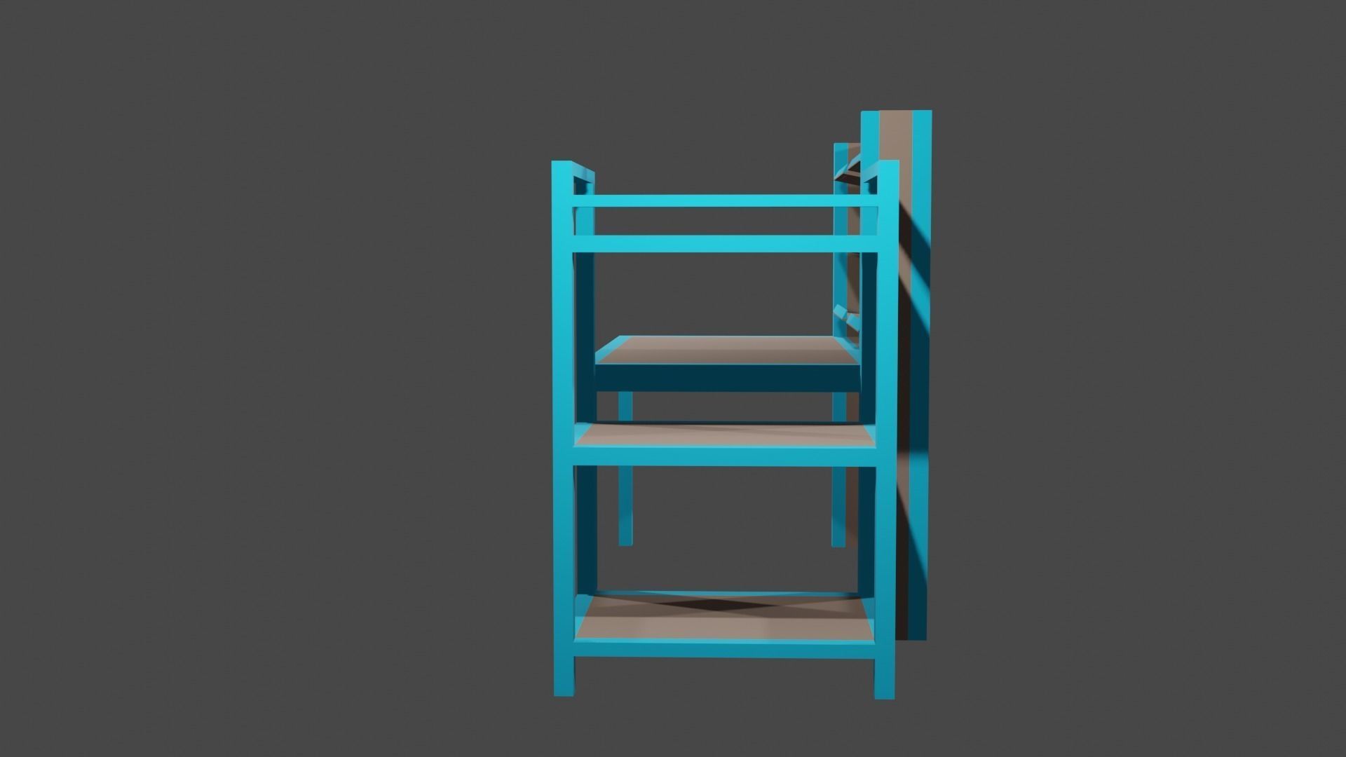 Study desk Low-poly 3D model_8