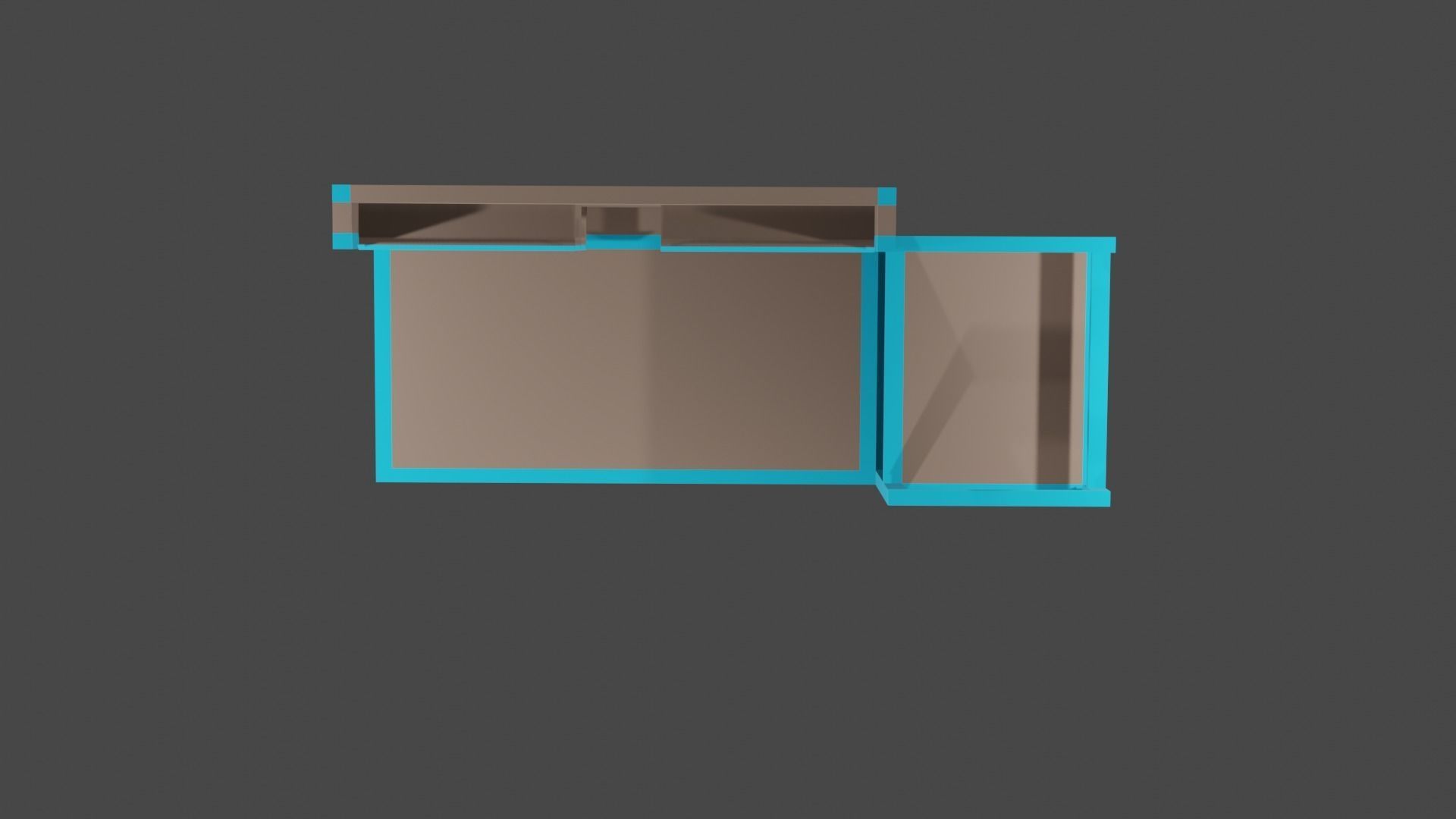 Study desk Low-poly 3D model_9