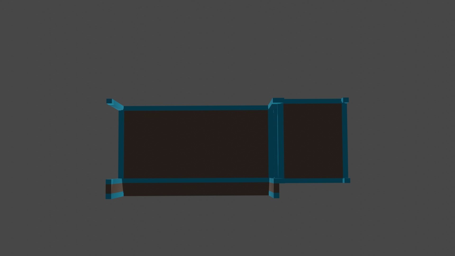 Study desk Low-poly 3D model_10