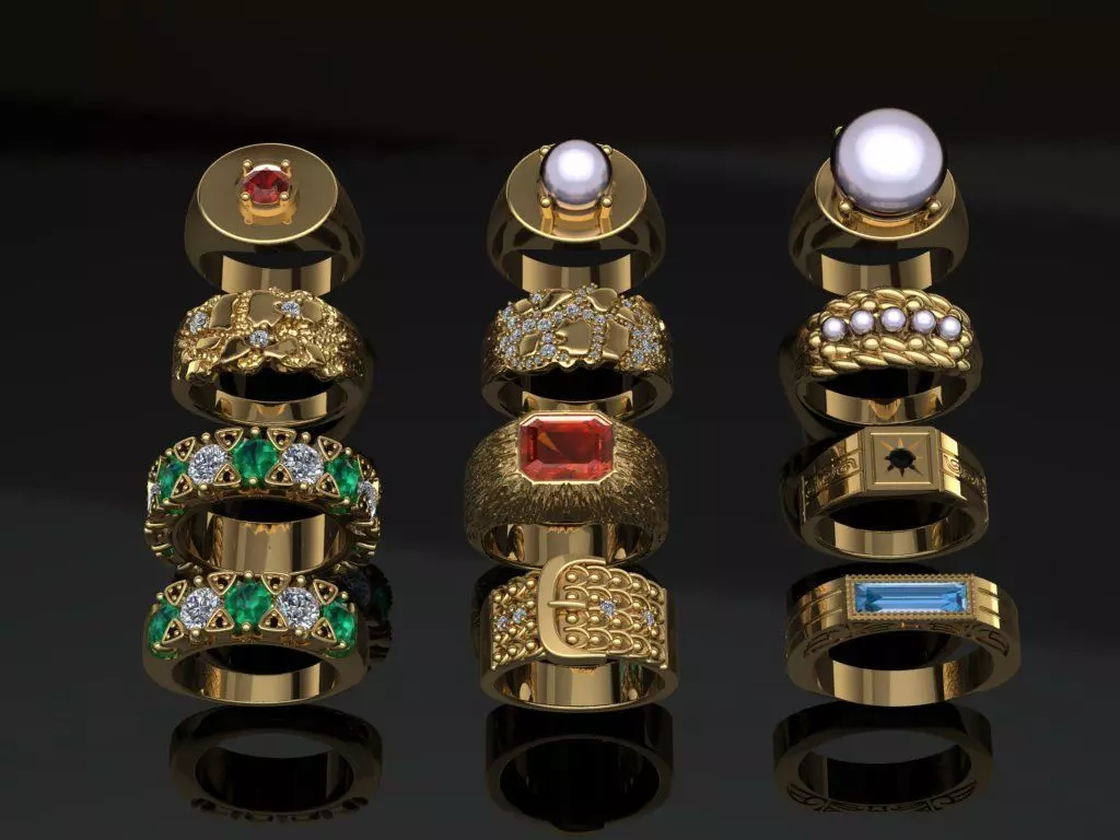 12 rings 3D print model_0