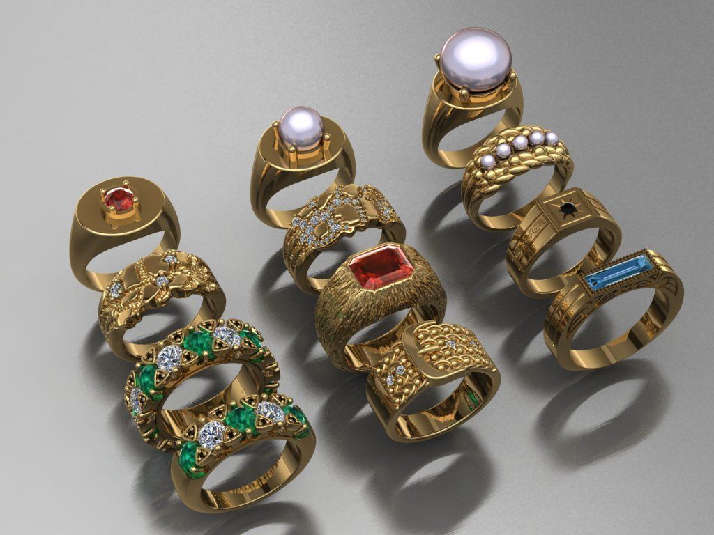 12 rings 3D print model_1