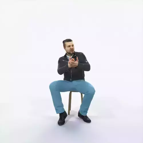 Keen 09E Explaining Sitting Casual Man