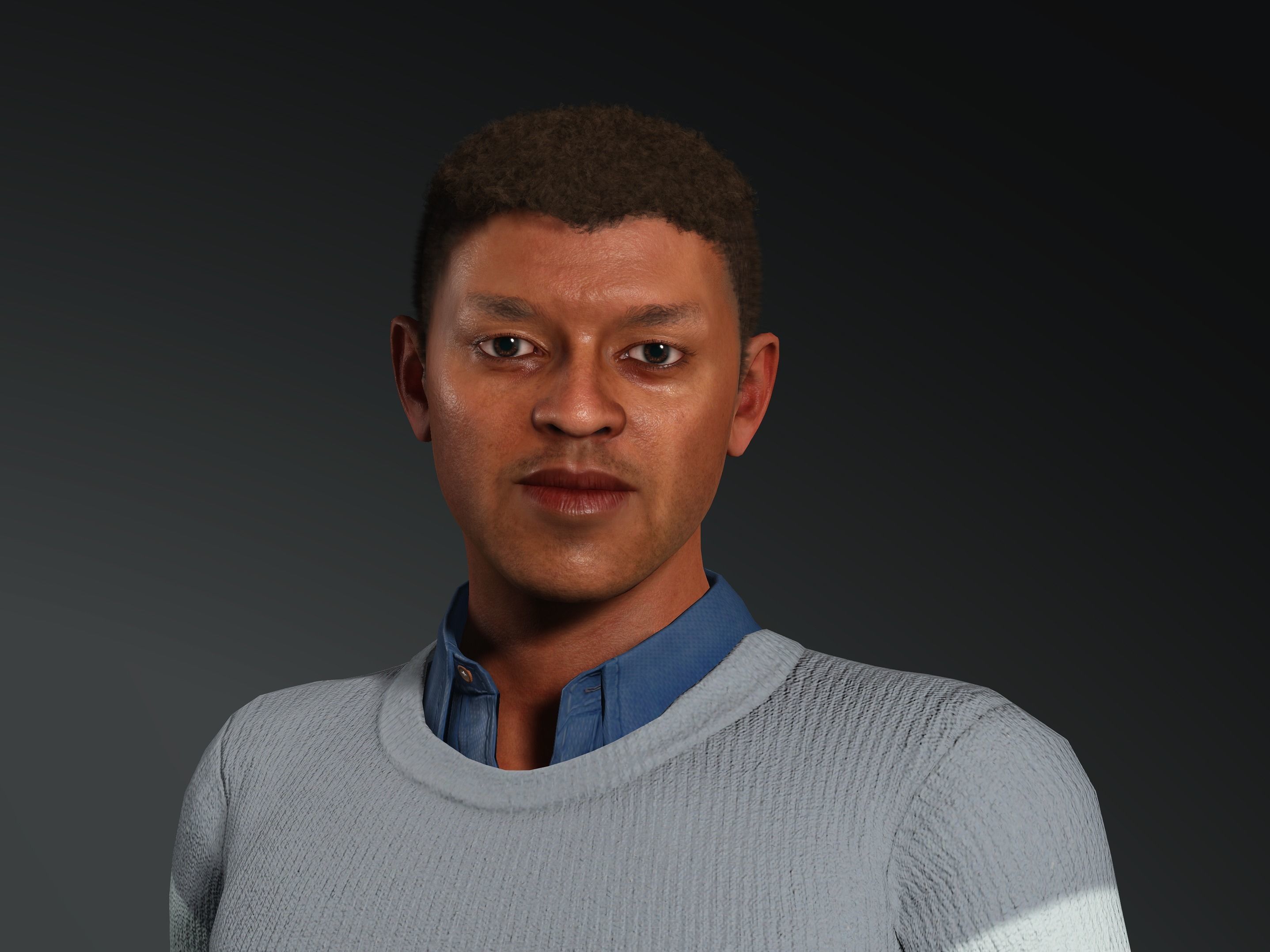 Amari-Male Character Low-poly 3D model_5