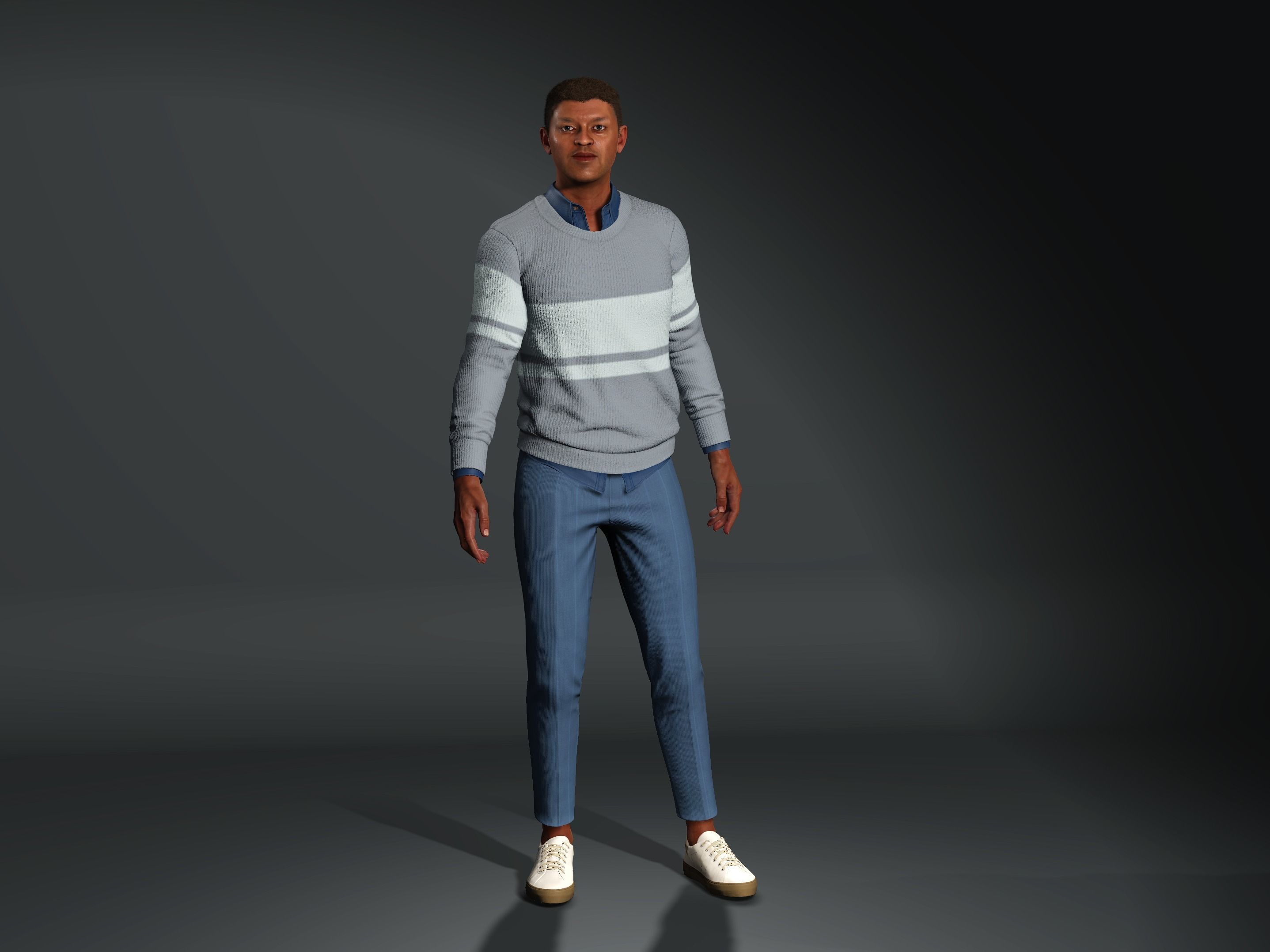 Amari-Male Character Low-poly 3D model_9