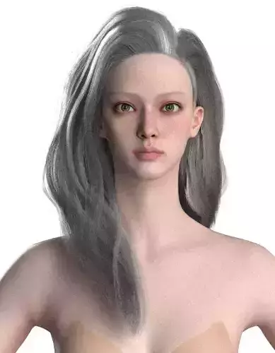 Long hair 041-FV2 for FV2 3D model from Clo3D Software