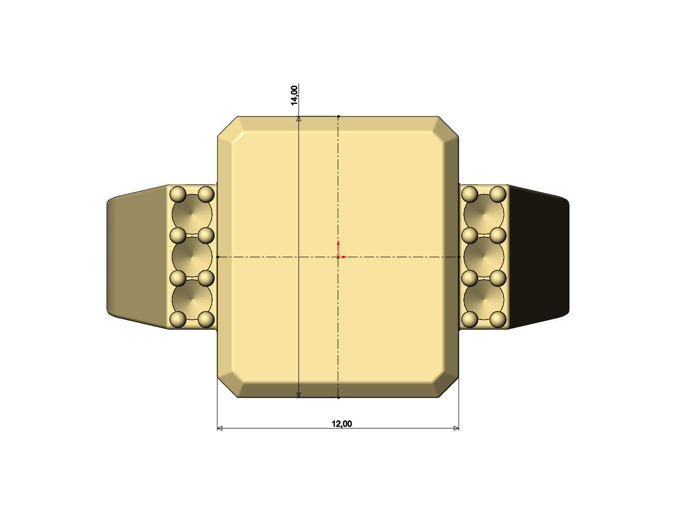 Diamond chamfred blank rectangular signet ring US sizes 7to10 3D print model_8