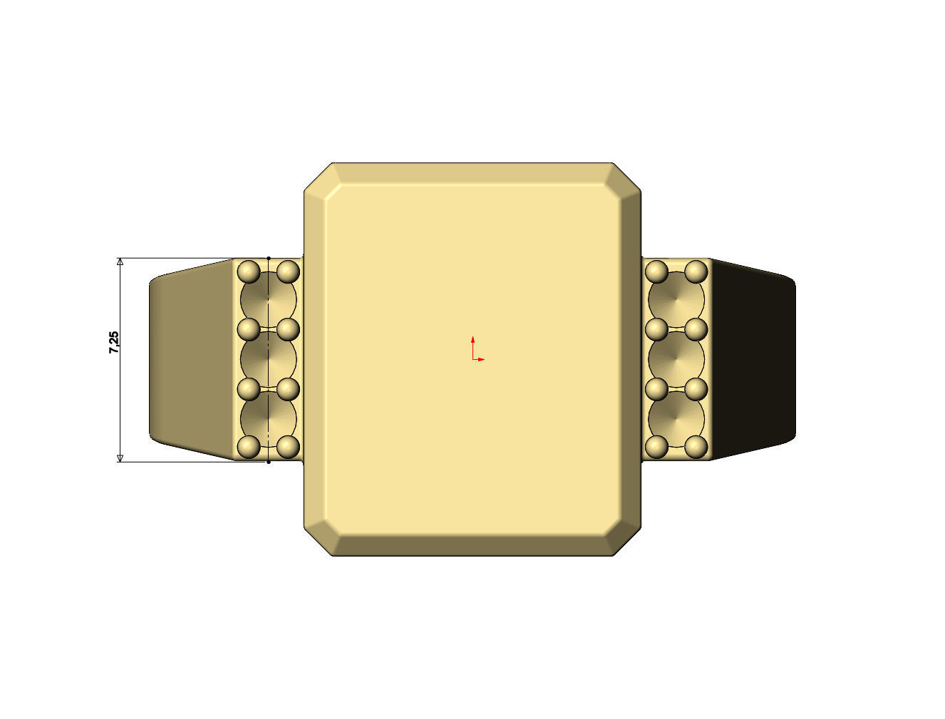 Diamond chamfred blank rectangular signet ring US sizes 7to10 3D print model_9