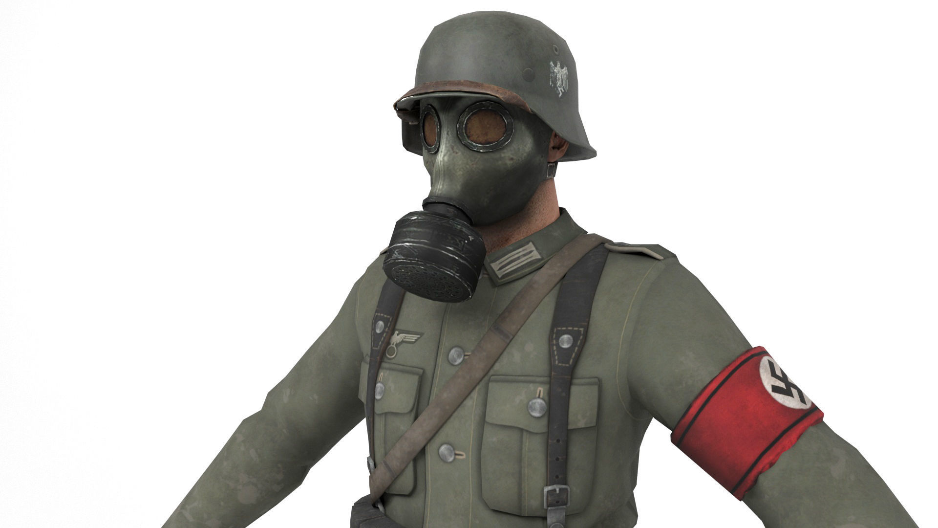 German Soldier 5 Low-poly 3D model_6