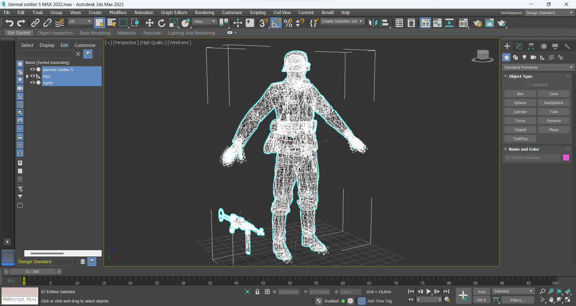 German Soldier 5 Low-poly 3D model_13