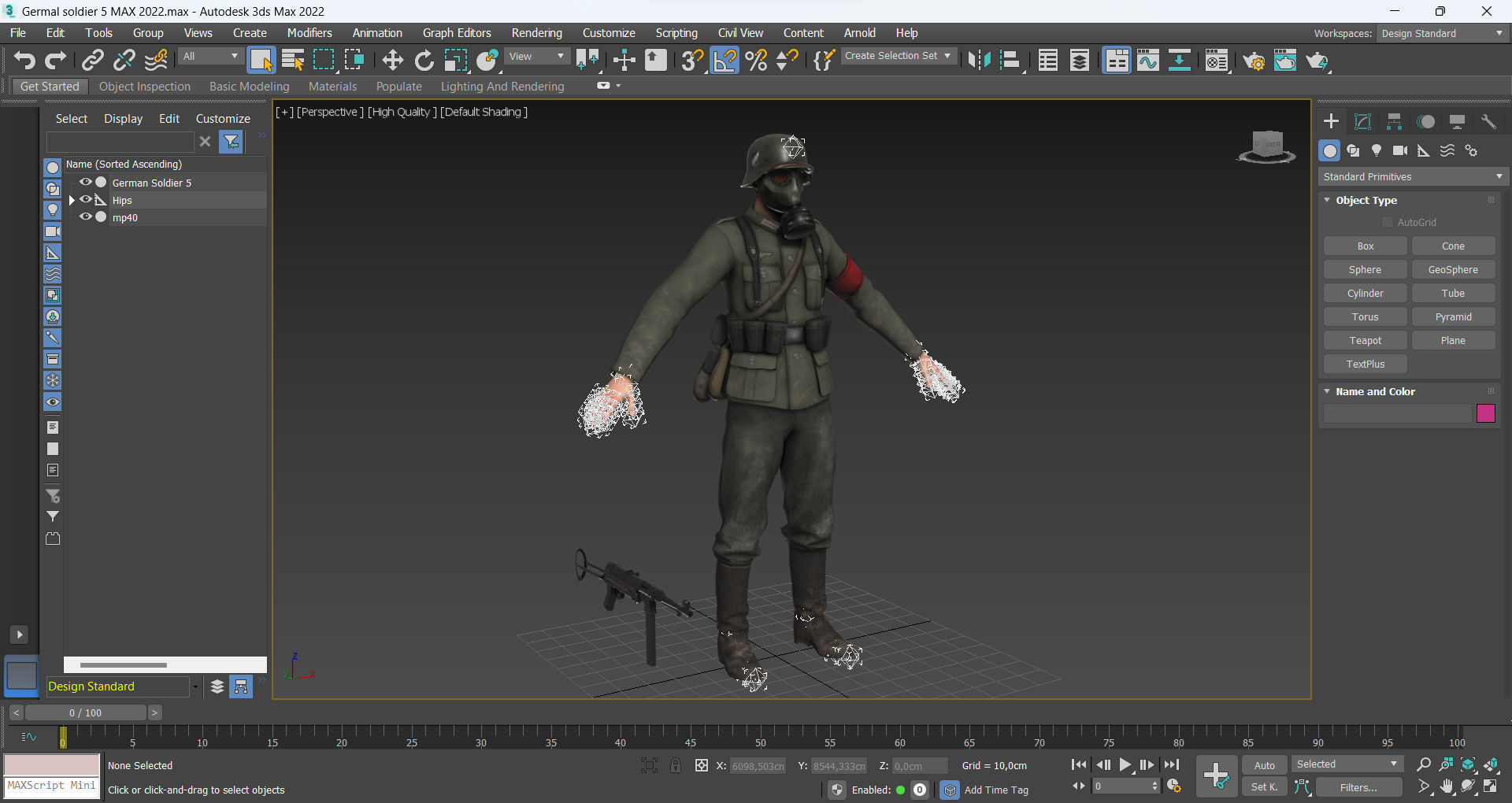 German Soldier 5 Low-poly 3D model_12