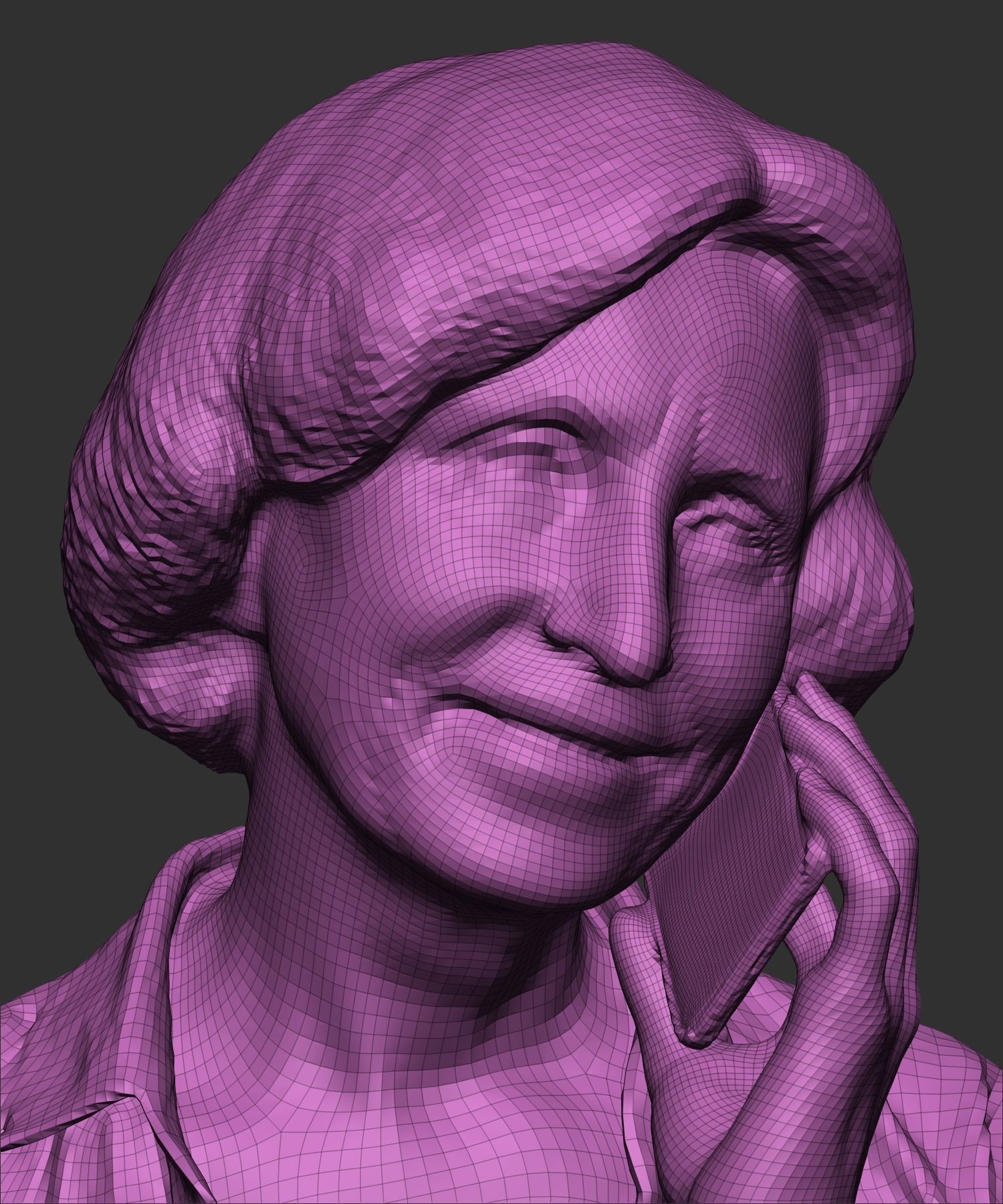 Mature woman in casual clothes talking on phone 402 Low-poly 3D model_6