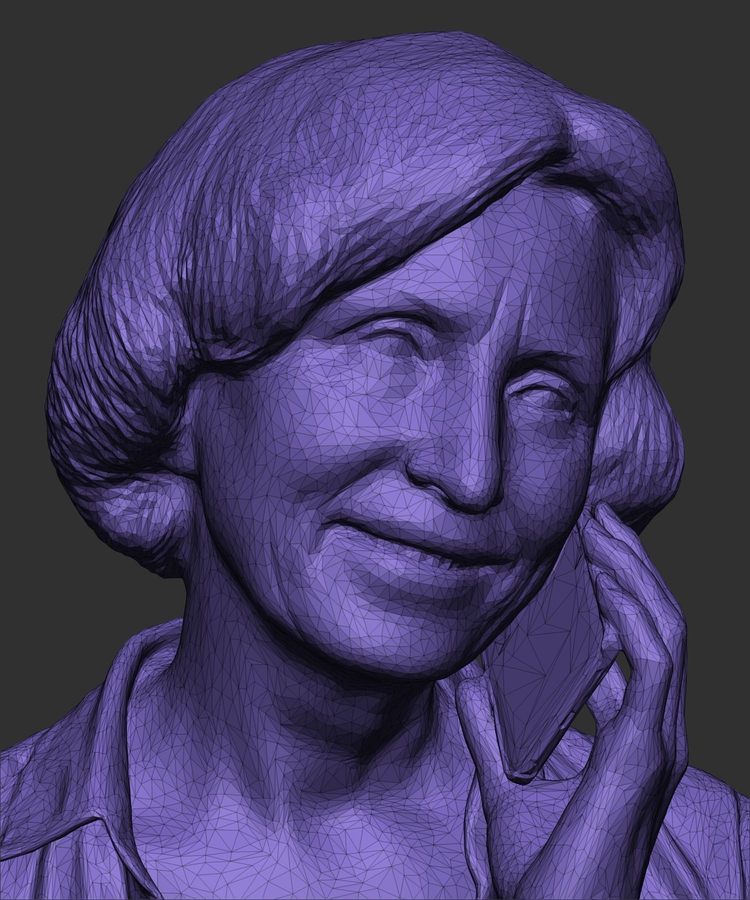 Mature woman in casual clothes talking on phone 402 Low-poly 3D model_8