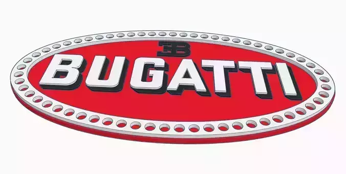 Bugatti logo multi color 3D print model