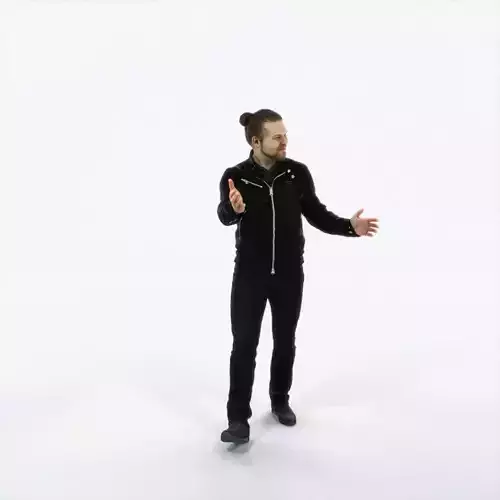 Keen 15B Explaining Couple walking Casual Man Low-poly 3D model