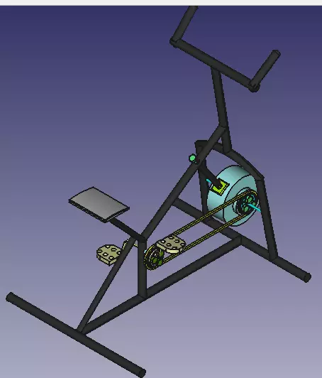 Exercise bike 3D model_0