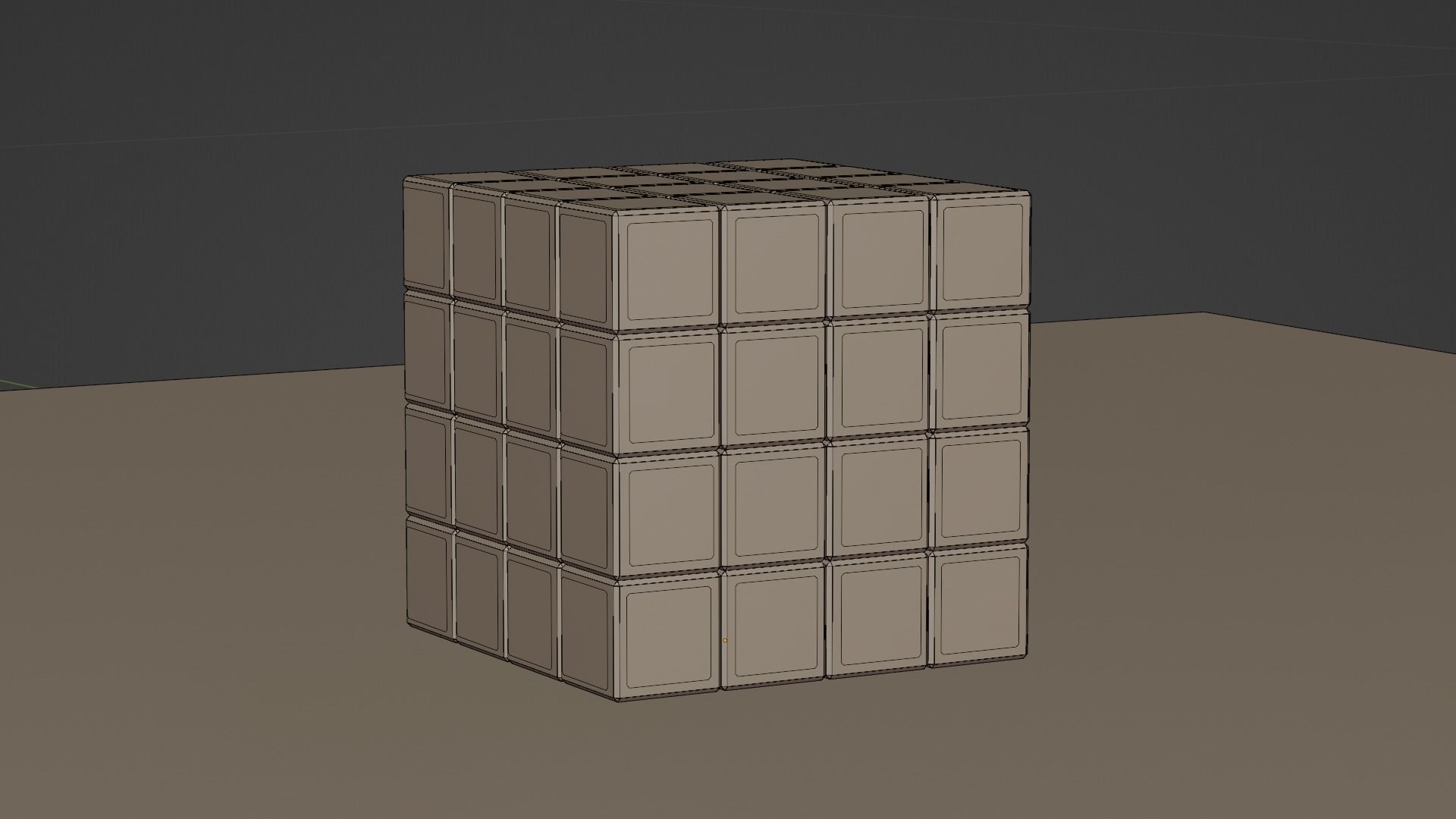 4 x 4 Rubiks Cube Low-poly 3D model_1