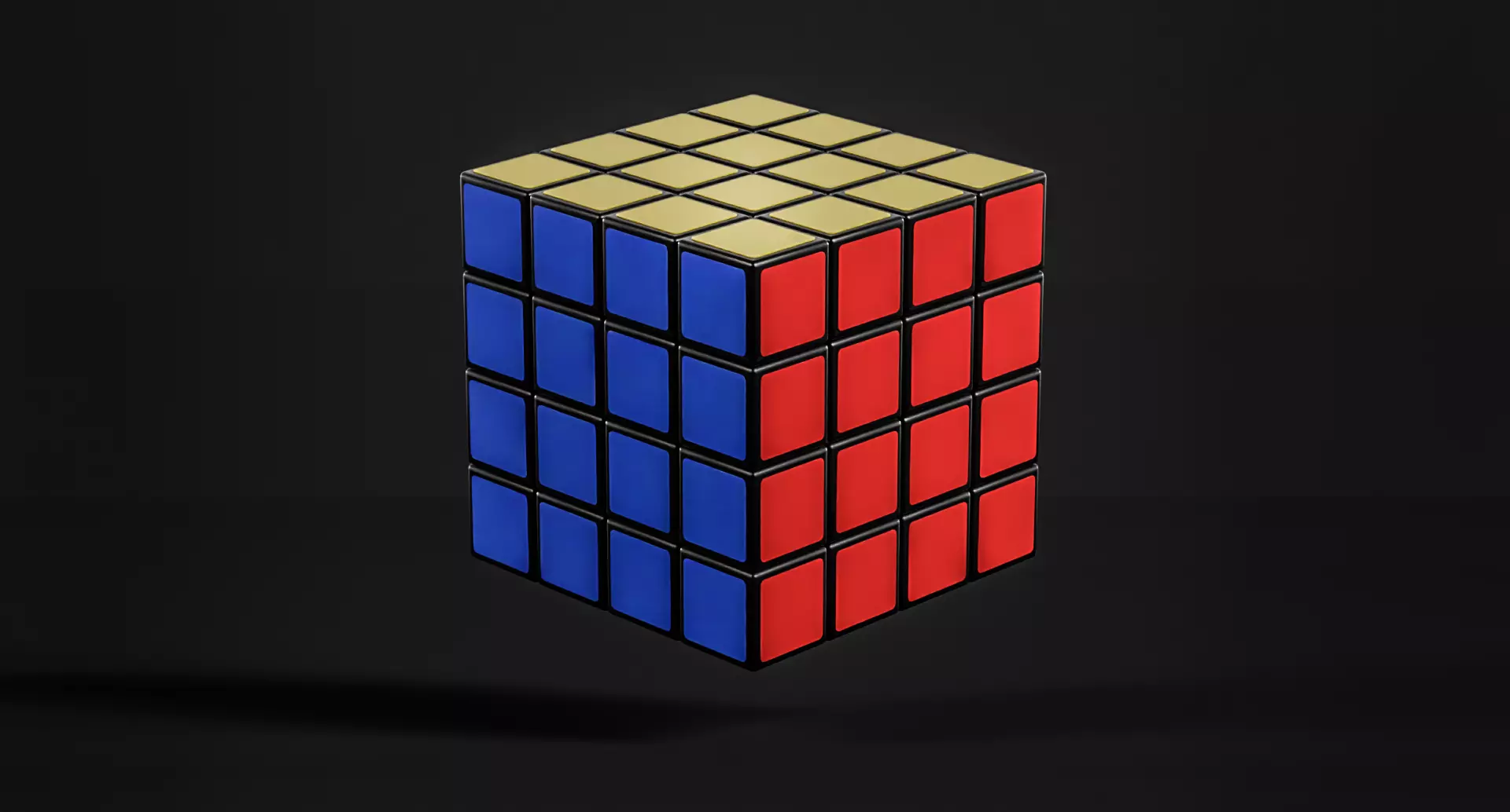 4 x 4 Rubiks Cube Low-poly 3D model_0