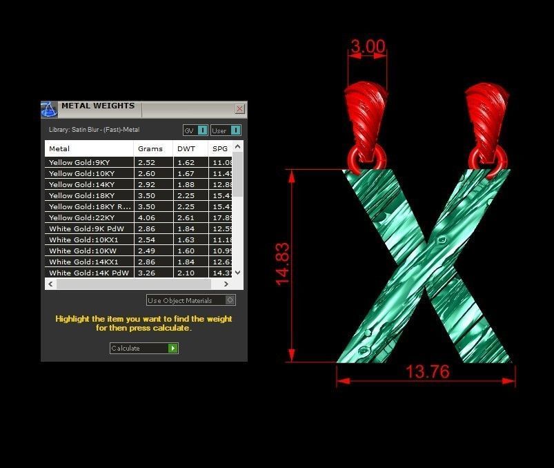 X Letter Alphabet Wooden Texture Pendant 3D Print Model 3D print model_1