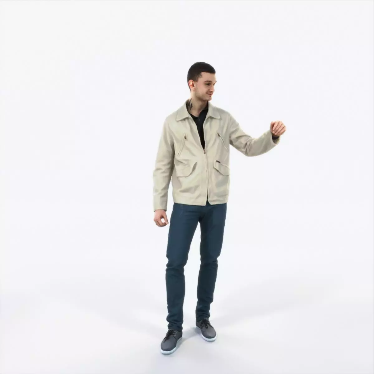 Lucky 12I Couple Casual Man Low-poly 3D model_0