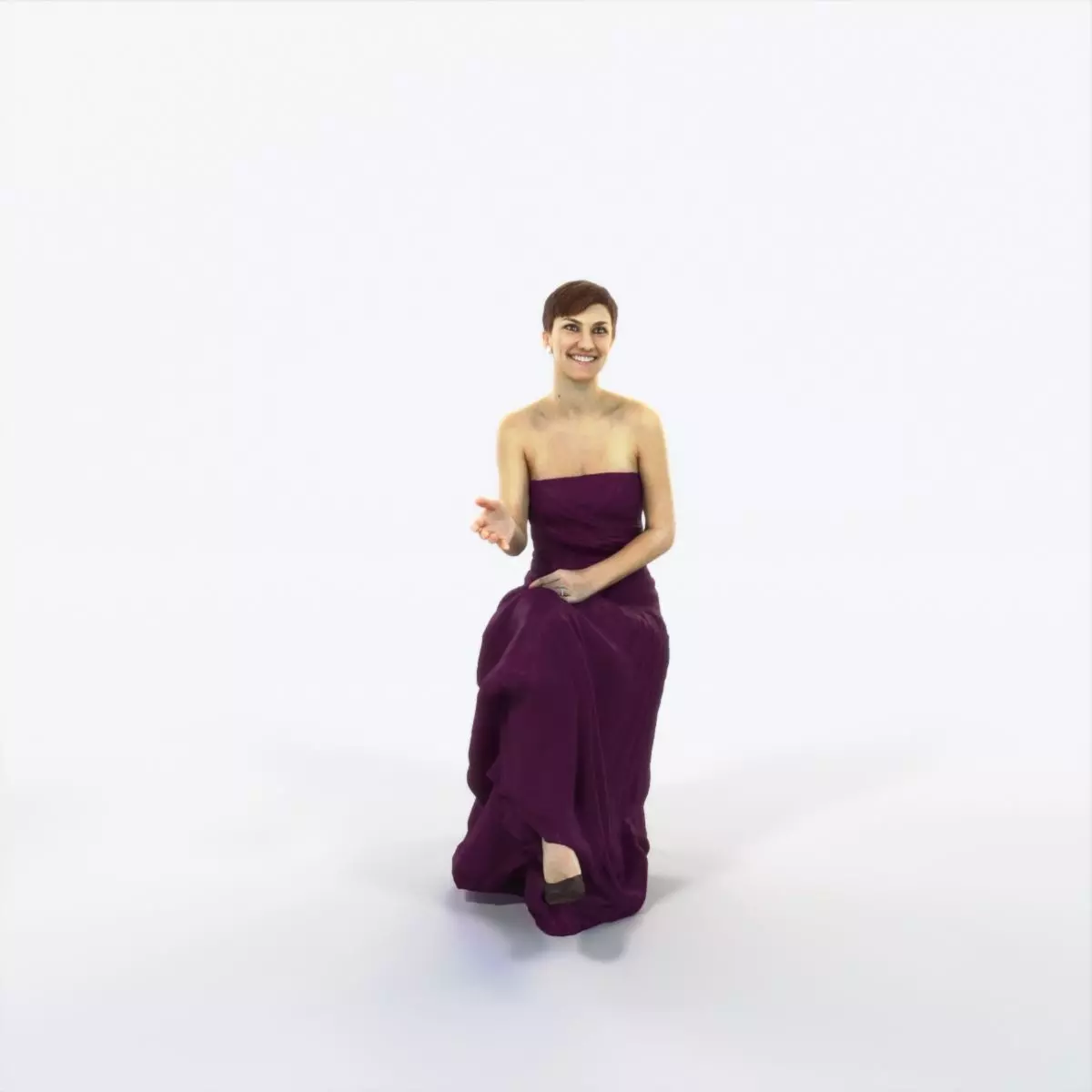 Luna 20L Explaining Sitting Event Elegant Woman Low-poly 3D model_0