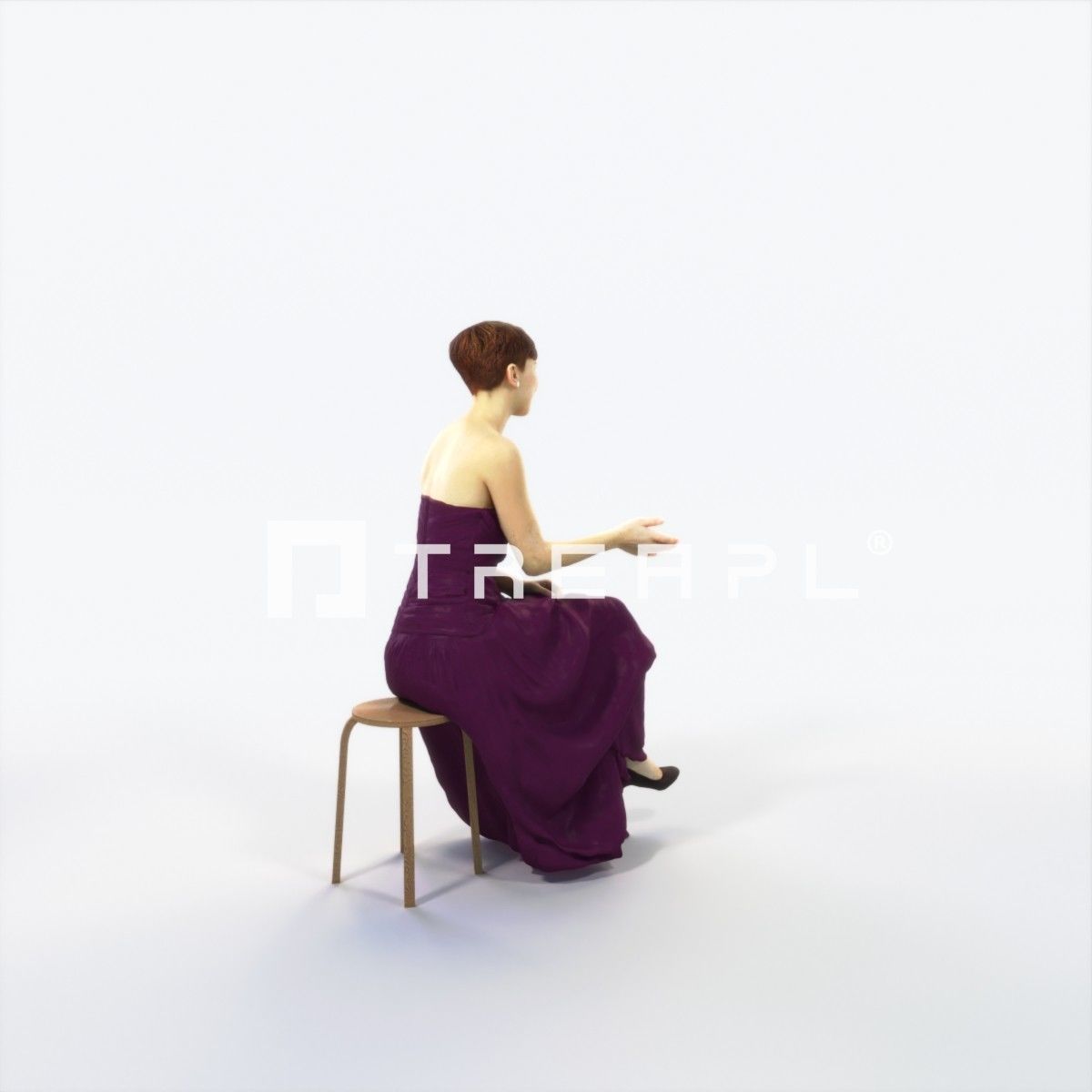 Luna 20L Explaining Sitting Event Elegant Woman Low-poly 3D model_3