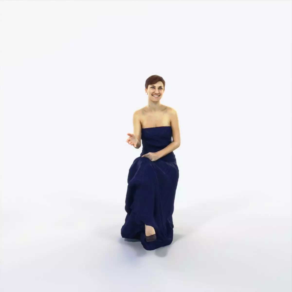 Luna 20I Explaining Sitting Event Elegant Woman Low-poly 3D model_0