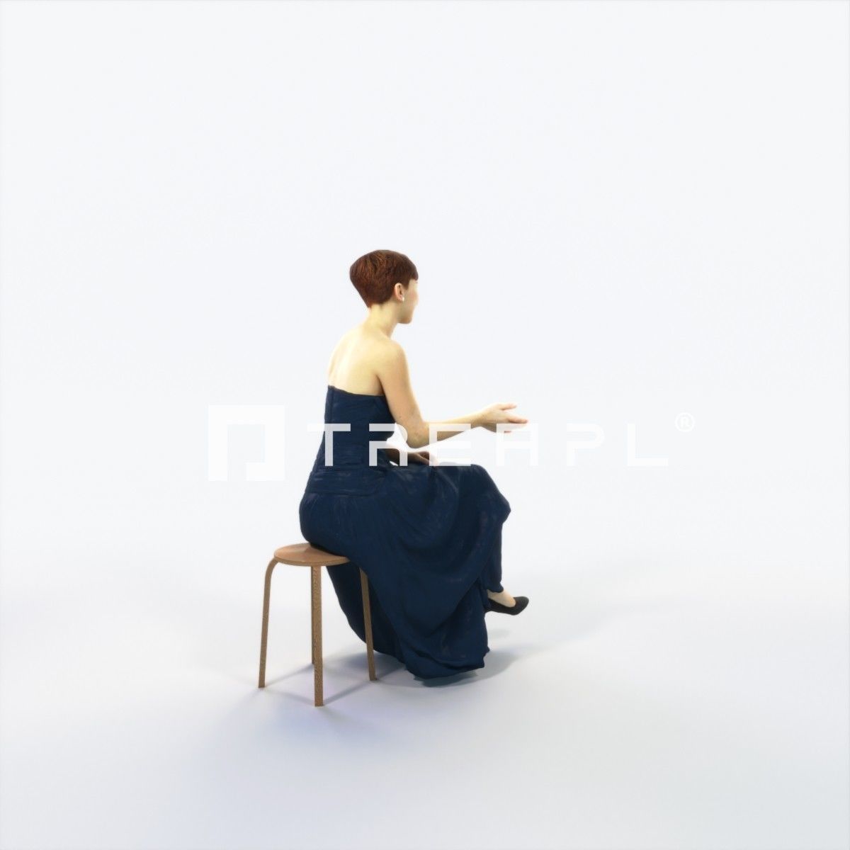 Luna 20H Explaining Sitting Event Elegant Woman Low-poly 3D model_3