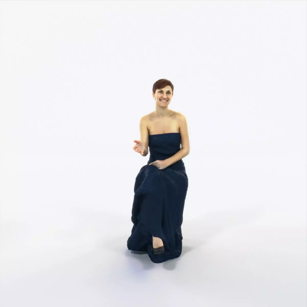 Luna 20H Explaining Sitting Event Elegant Woman Low-poly 3D model_0