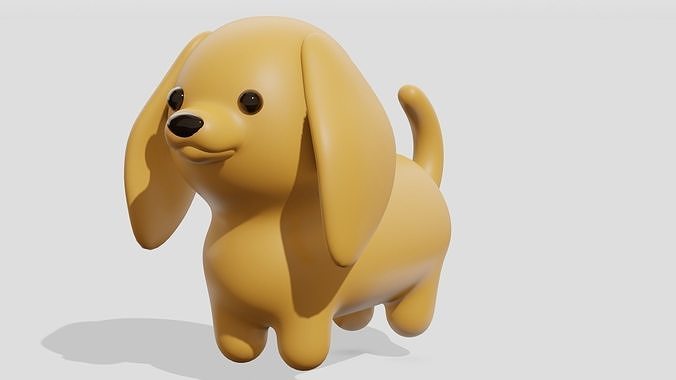 Cute dachshund dog  3D model