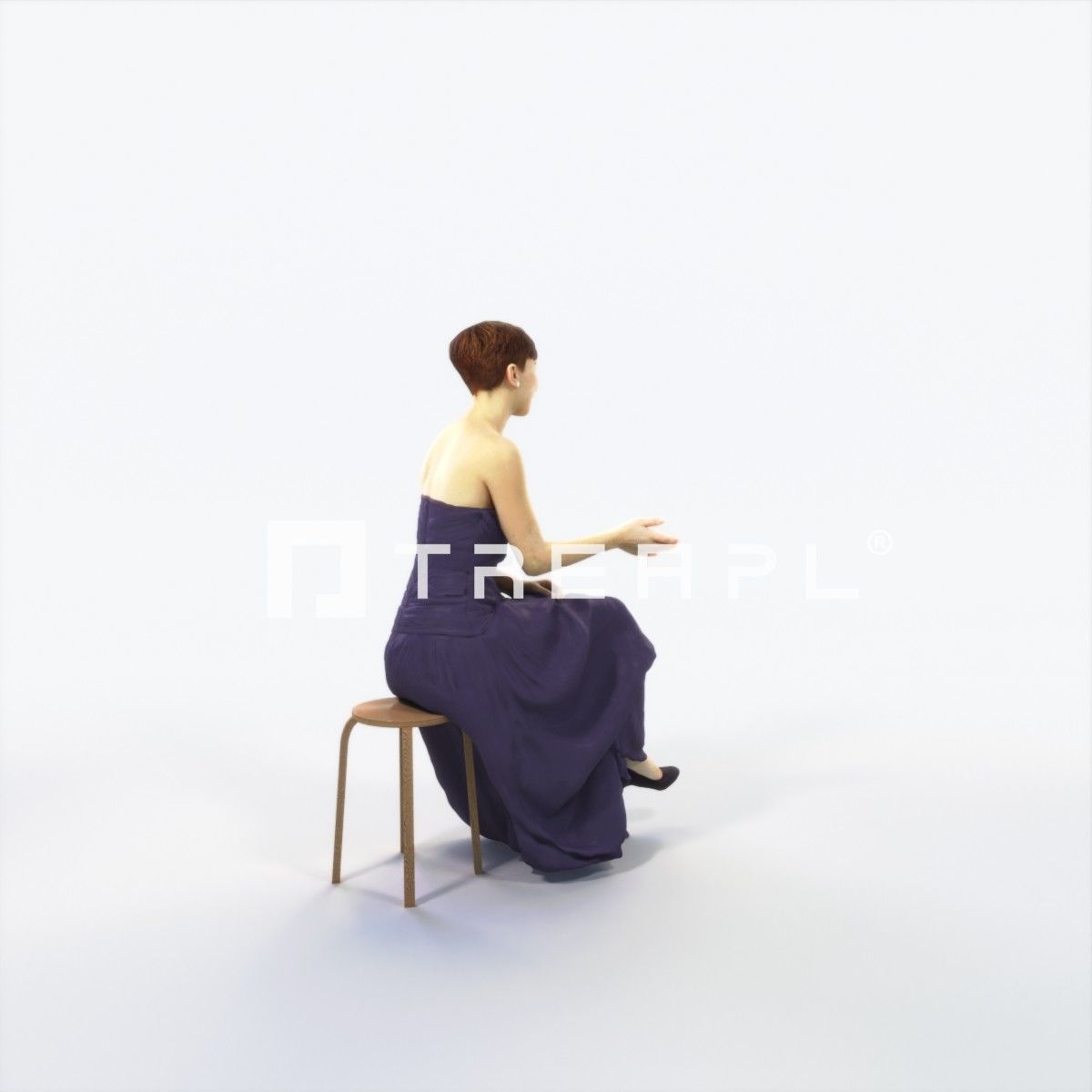 Luna 20G Explaining Sitting Event Elegant Woman Low-poly 3D model_3