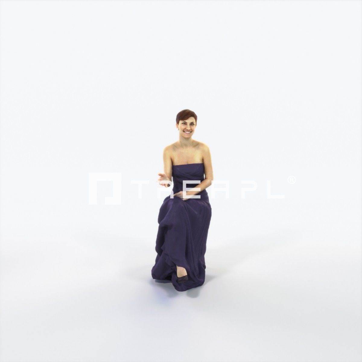 Luna 20G Explaining Sitting Event Elegant Woman Low-poly 3D model_1