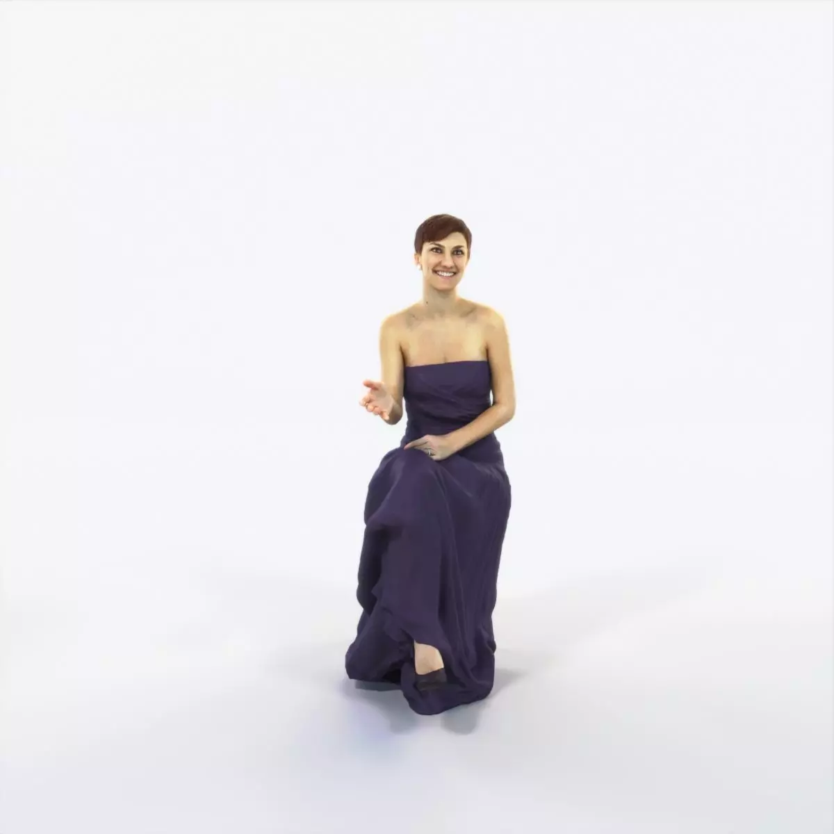 Luna 20G Explaining Sitting Event Elegant Woman Low-poly 3D model_0