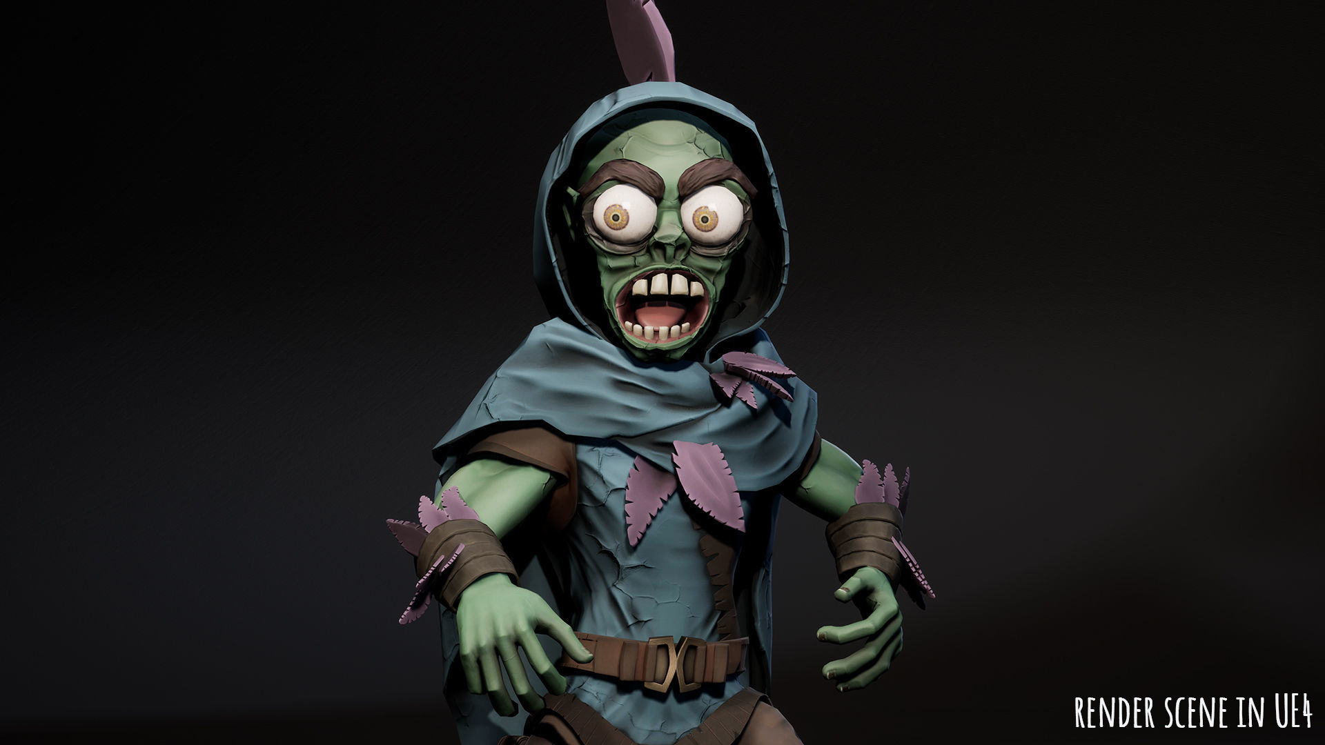 Stylized male Zombie 1 Low-poly 3D model_8