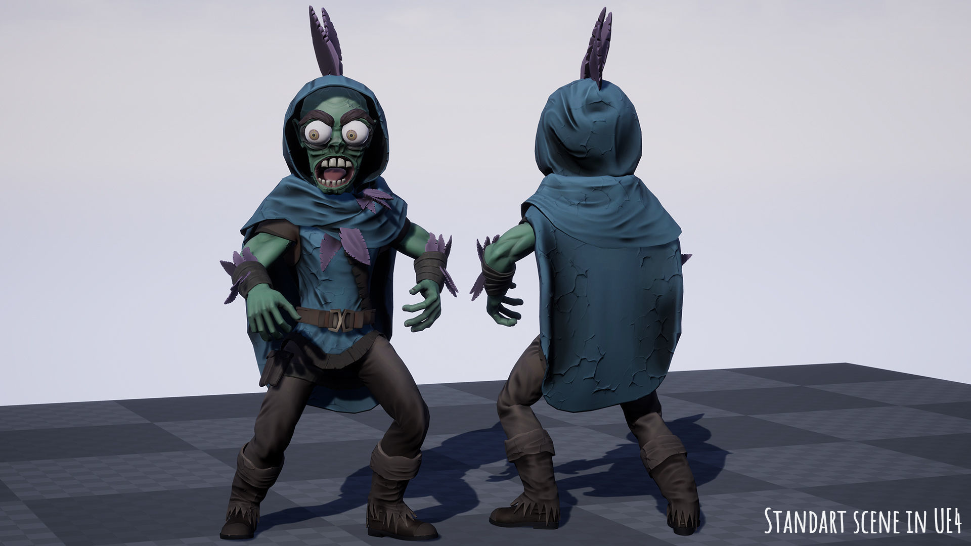 Stylized male Zombie 1 Low-poly 3D model_23