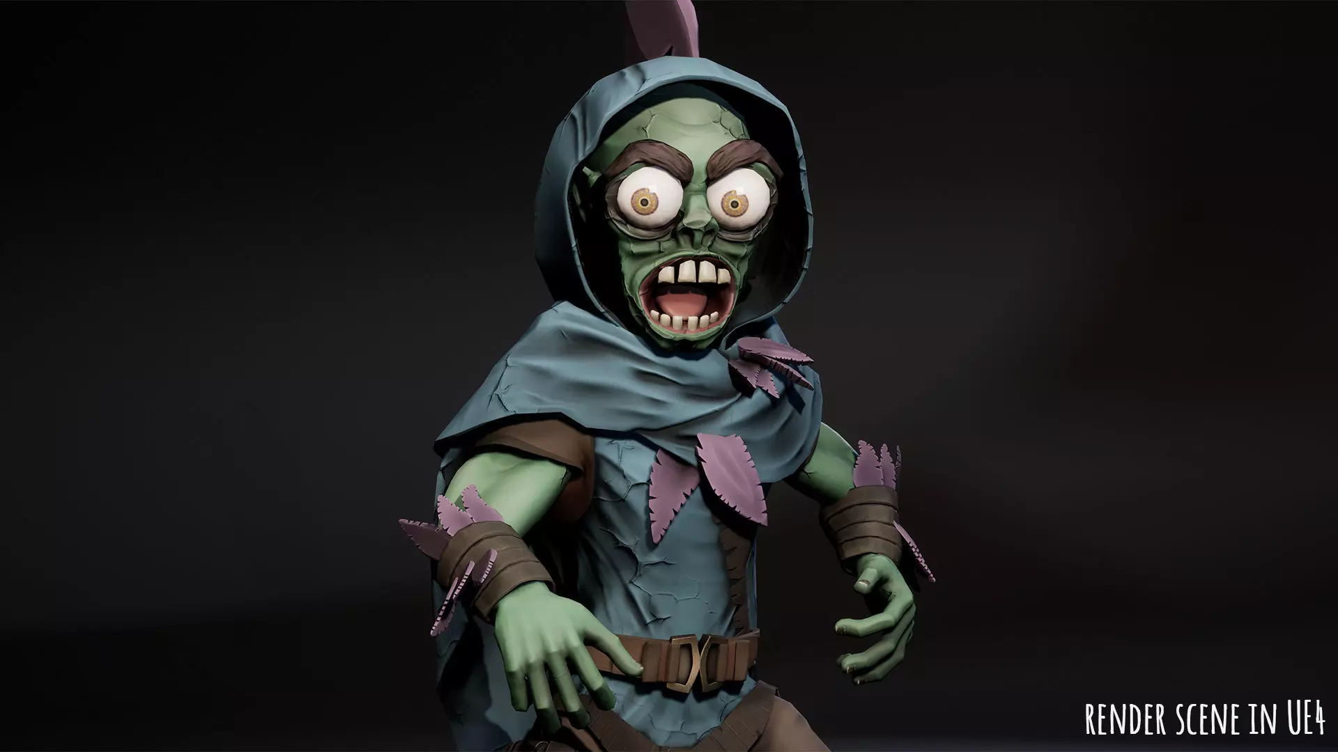 Stylized male Zombie 1 Low-poly 3D model_0