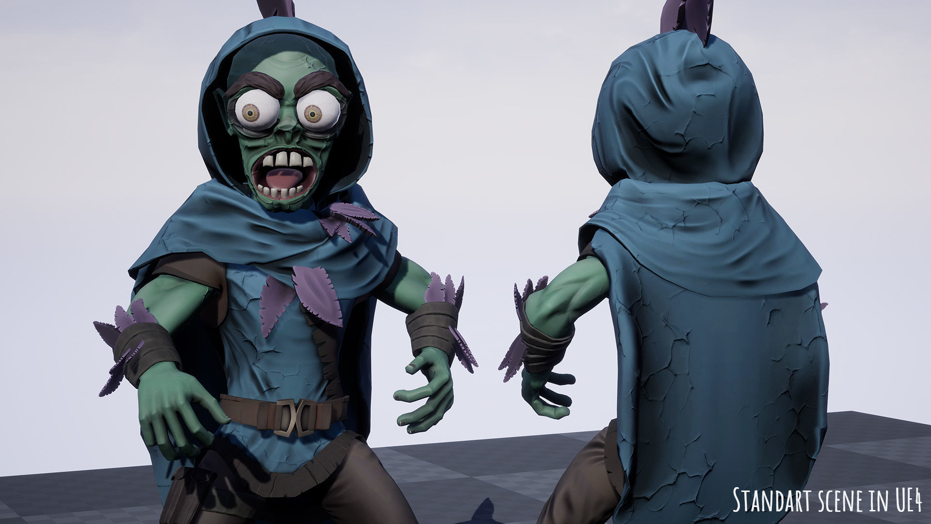 Stylized male Zombie 1 Low-poly 3D model_24