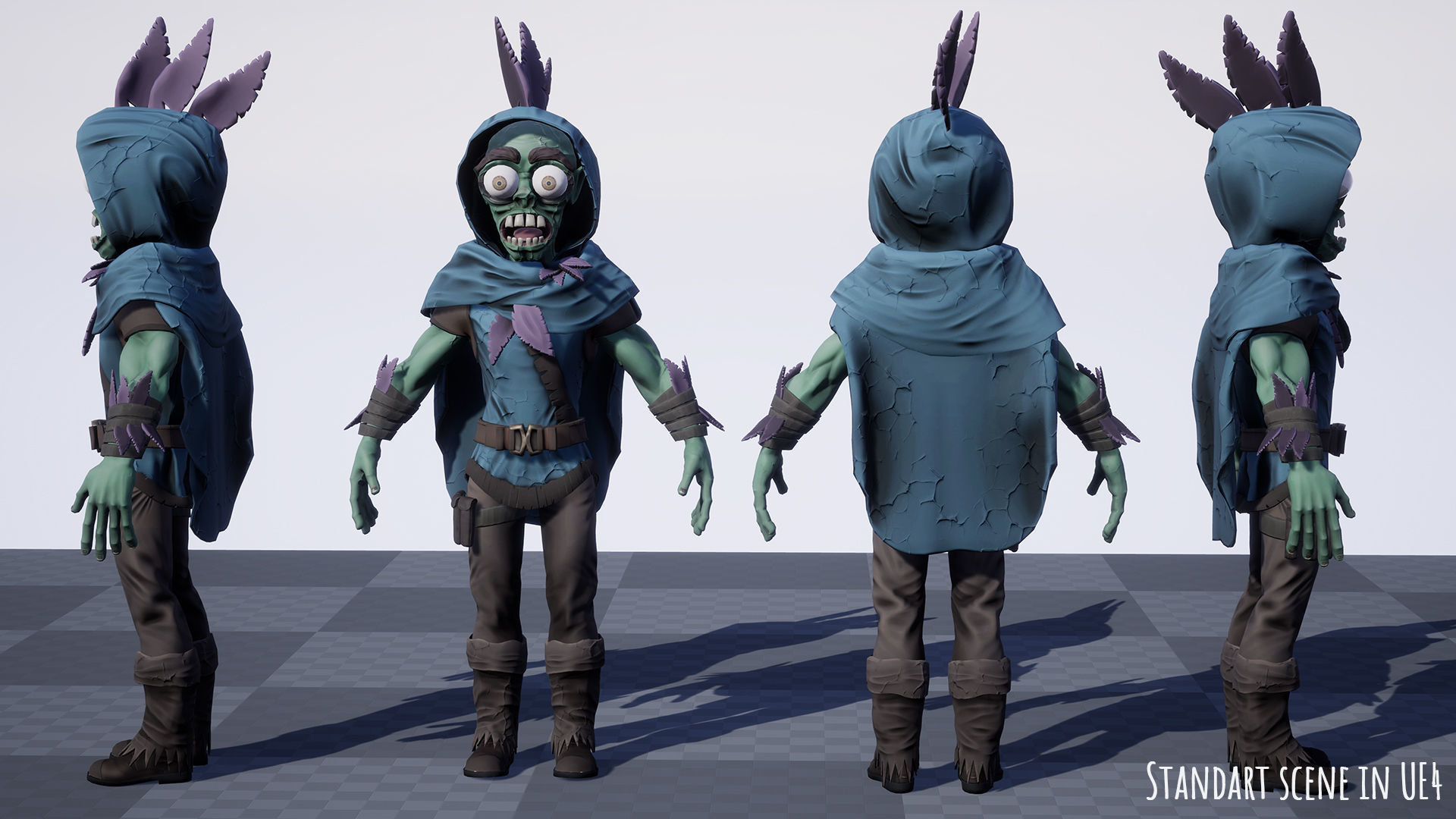 Stylized male Zombie 1 Low-poly 3D model_21