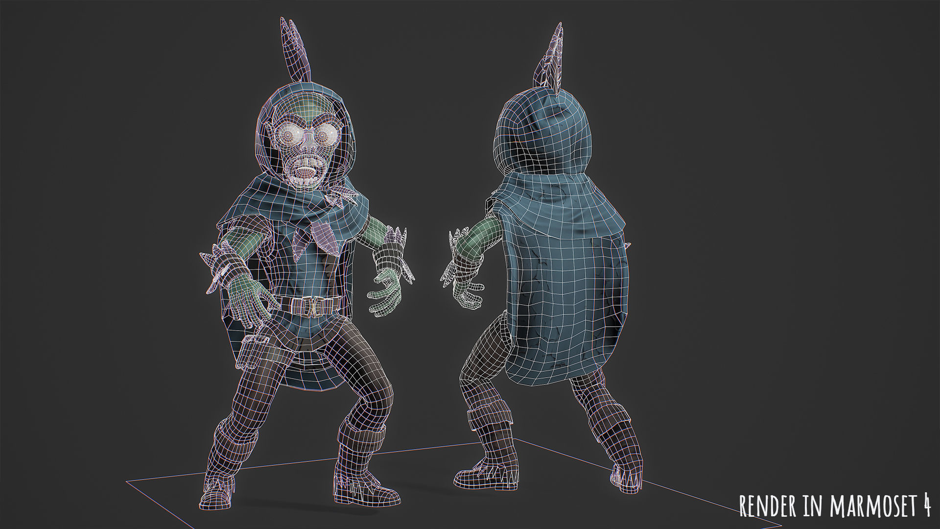 Stylized male Zombie 1 Low-poly 3D model_25