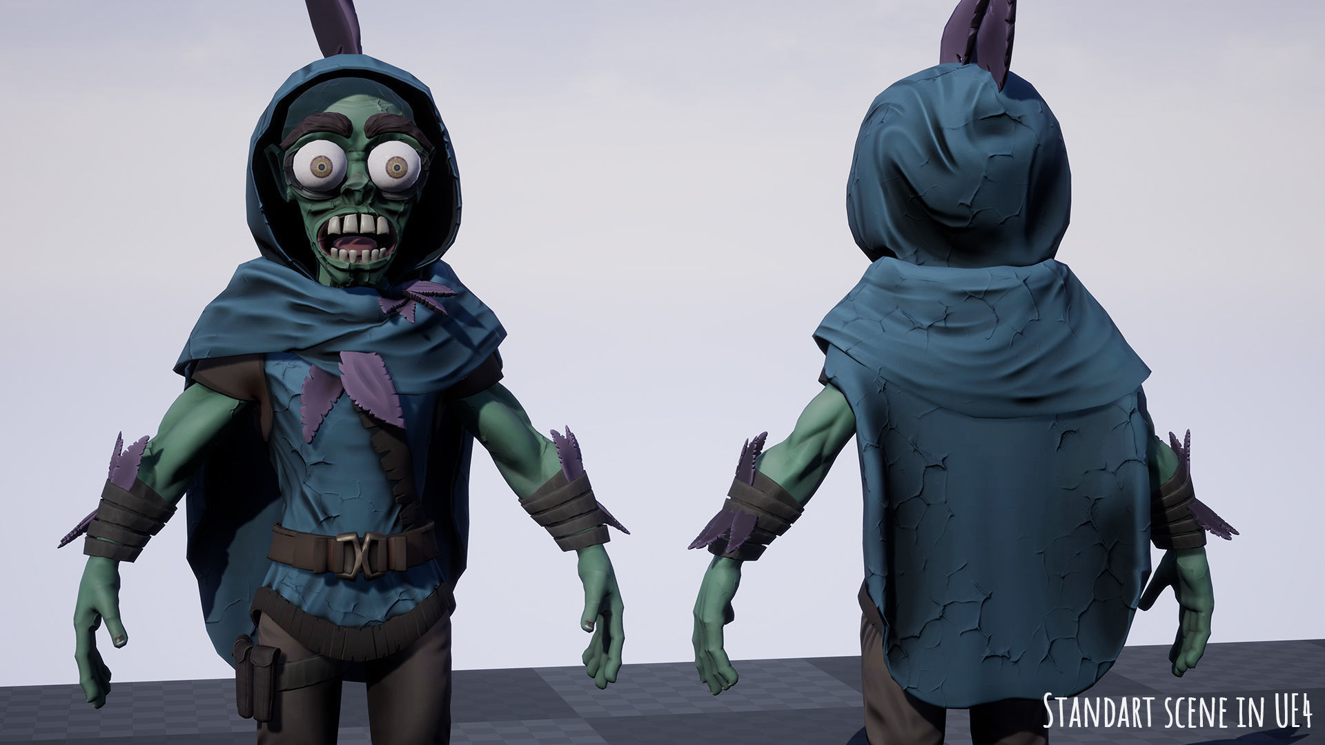 Stylized male Zombie 1 Low-poly 3D model_22