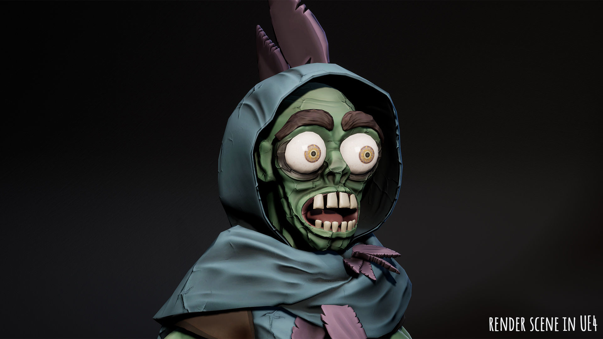 Stylized male Zombie 1 Low-poly 3D model_9