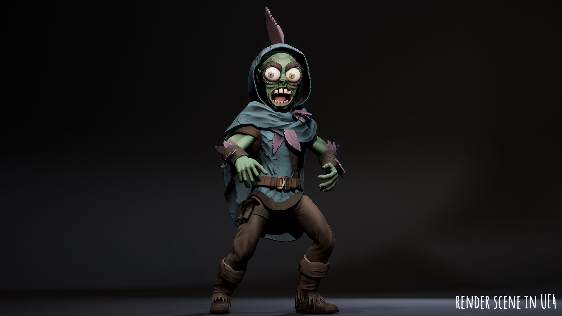 Stylized male Zombie 1 Low-poly 3D model_12