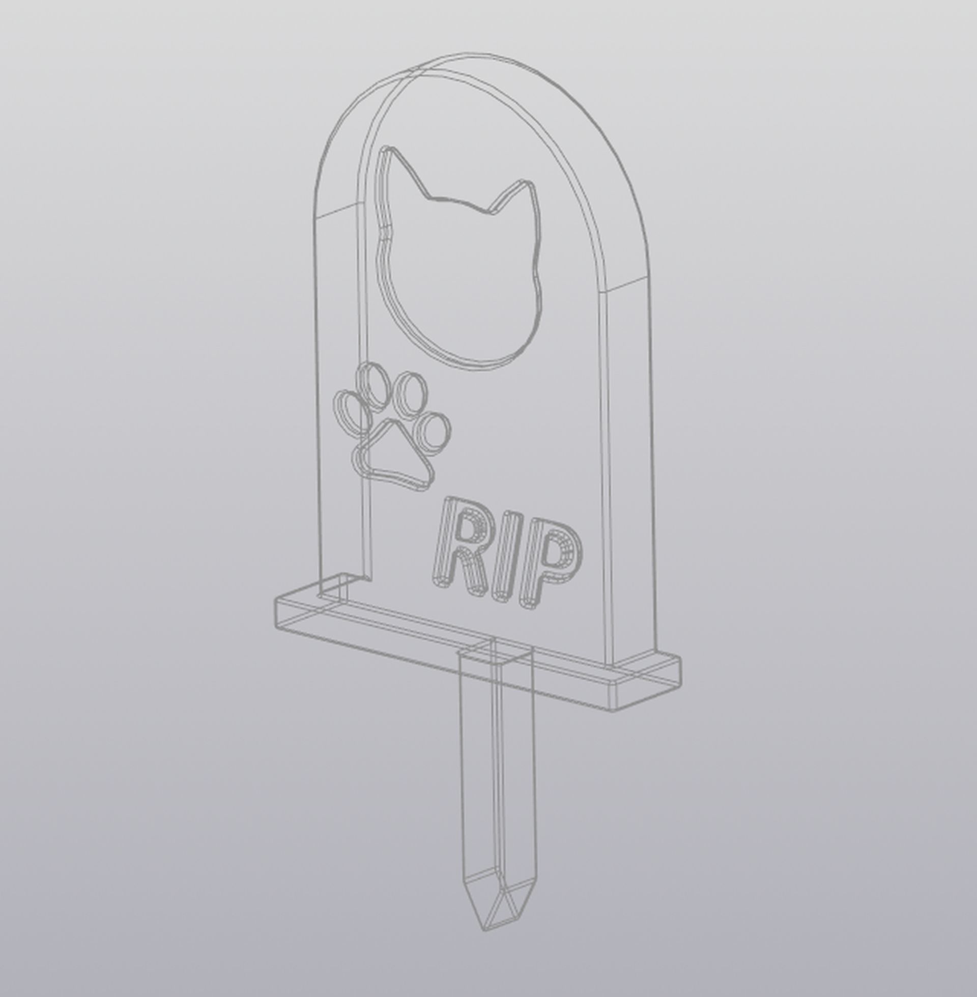 Set 5 models Pet cemetery Planter decoration 3D print model_7