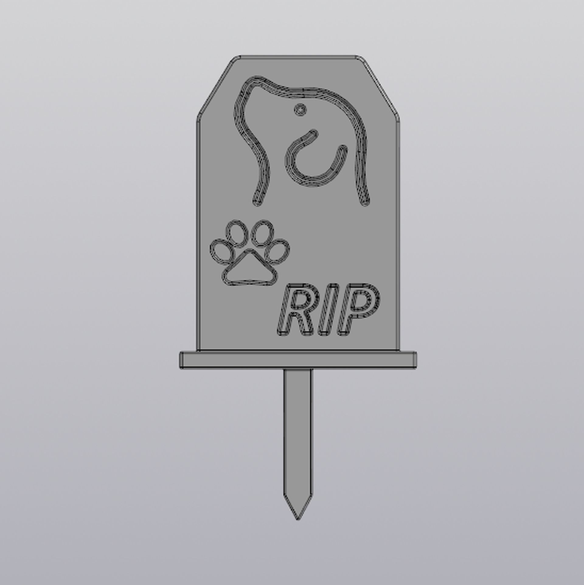 Set 5 models Pet cemetery Planter decoration 3D print model_8