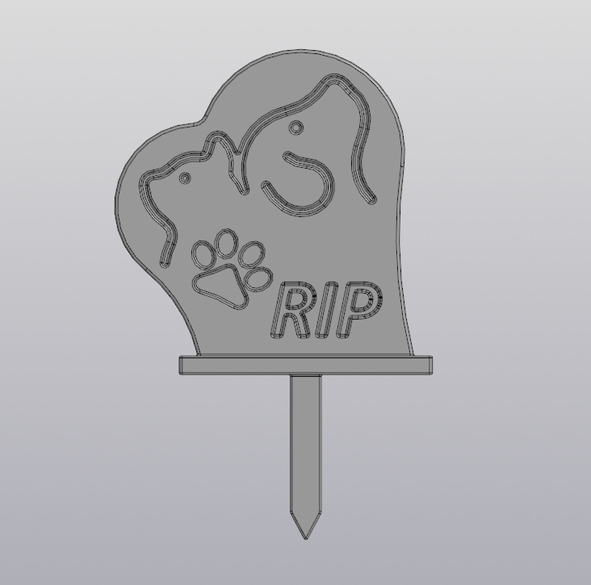 Set 5 models Pet cemetery Planter decoration 3D print model_2