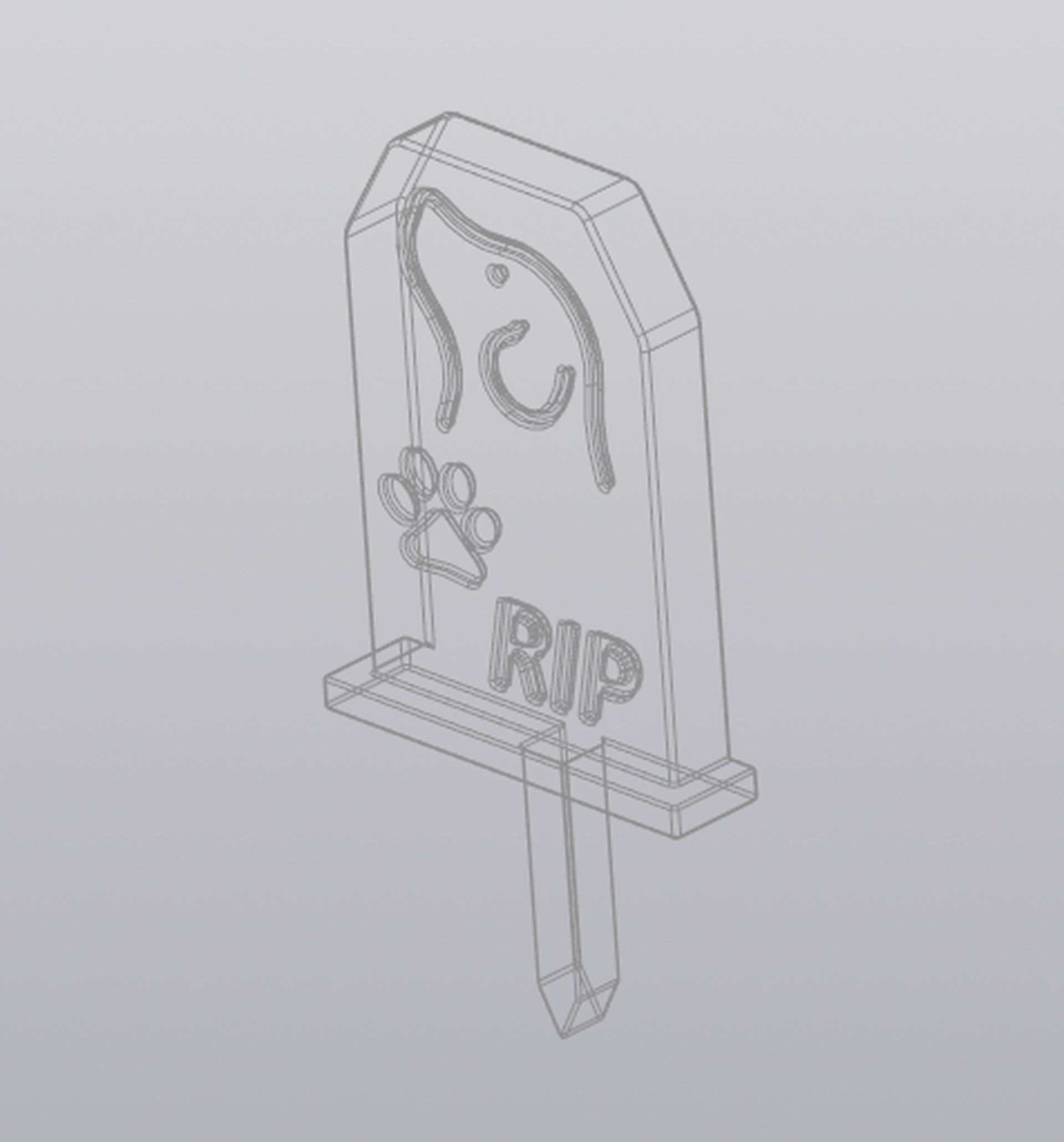 Set 5 models Pet cemetery Planter decoration 3D print model_10