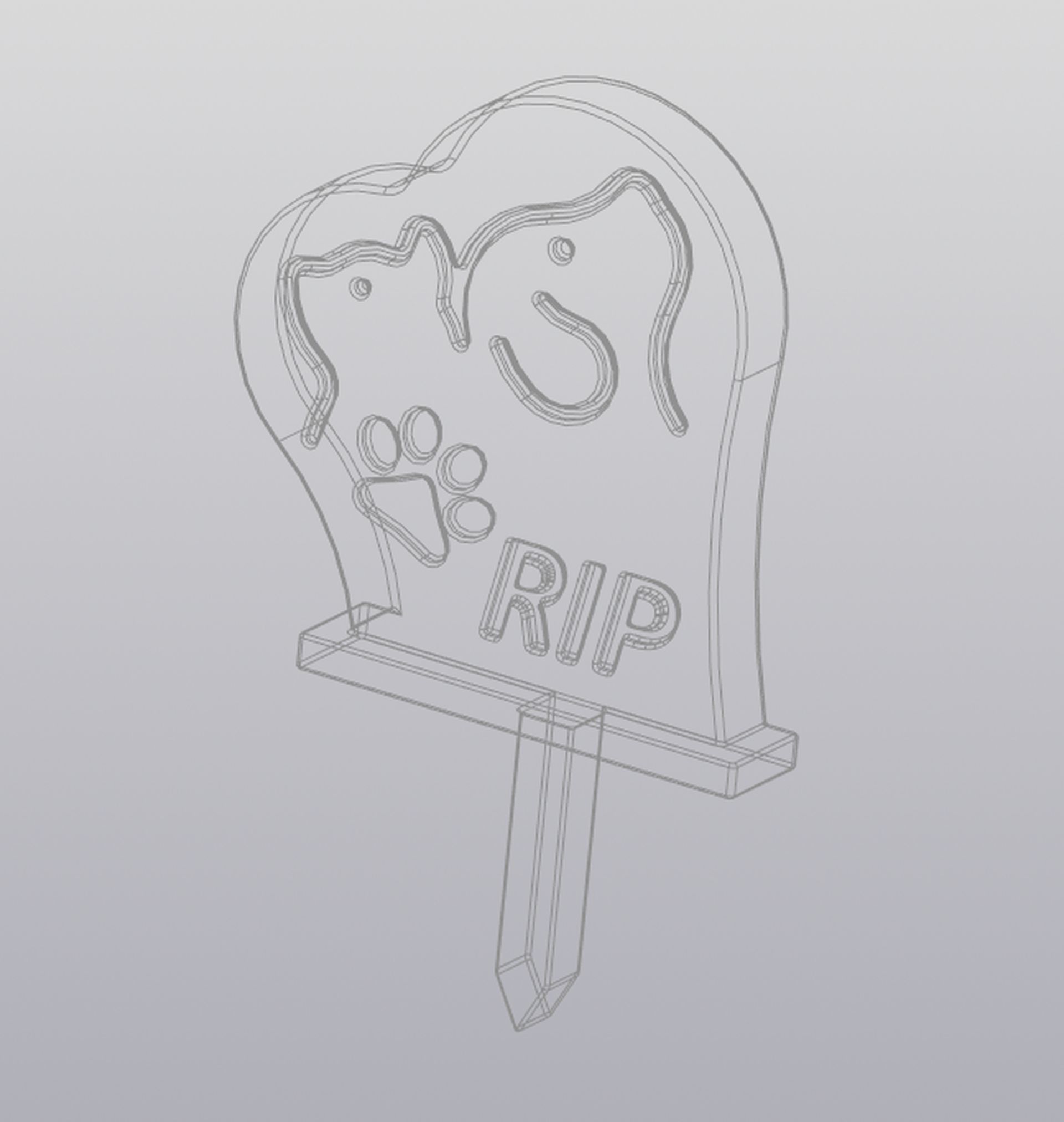 Set 5 models Pet cemetery Planter decoration 3D print model_4